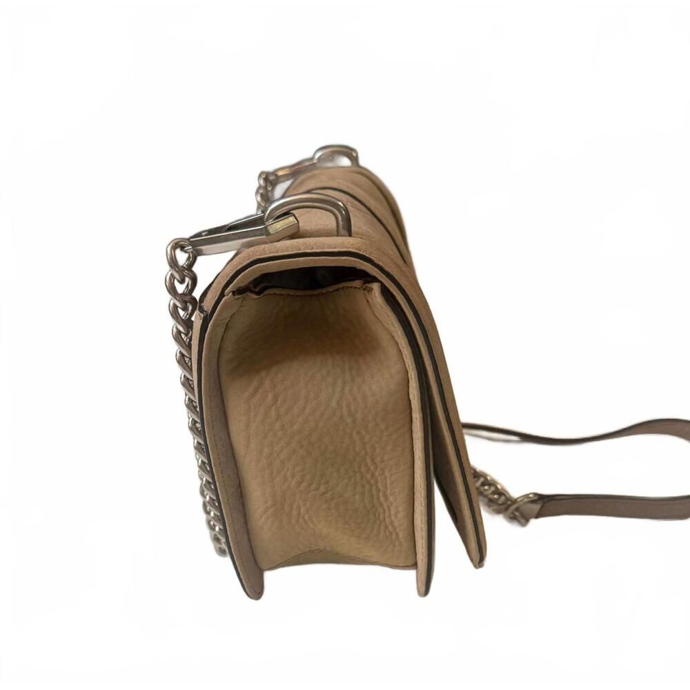 Rebecca Minkoff Beige Quilted Leather Crossbody Bag Chain Strap - Picture 5 of 9